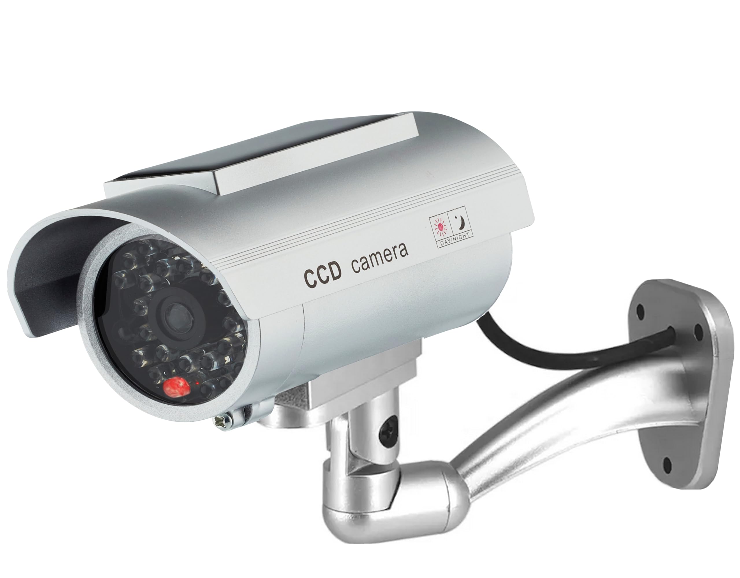 O&W Security Dummy Camera Solar Dummy with Lens with Flashing Light Waterproof for Indoor and Outdoor Use