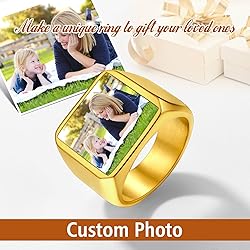 FindChic Customized Signet Photo Rings Square