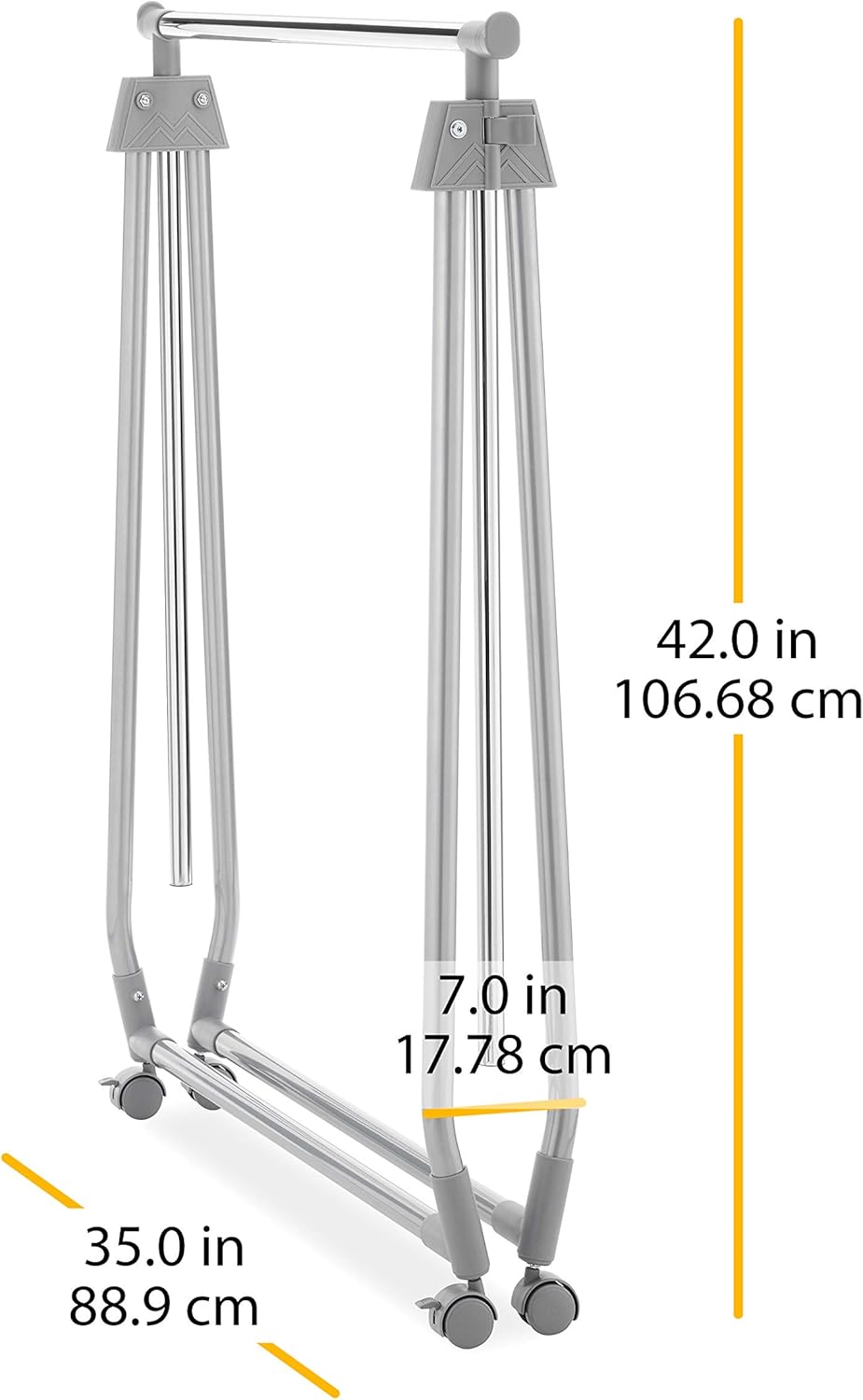Whitmor Foldable Garment Rack - Rolling Clothes Hanger - Adjustable Height: Home & Kitchen