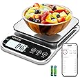 YONCON Smart Food Scale Digital Weight Grams and Oz, 3kg/0.1g Kitchen Scale for Weight Loss, Cooking, Baking, Super Accurate, Easy to Clean and Store, Tare Function (Batteries Included)