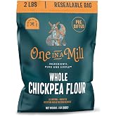 One in a Mill Whole Chickpea Flour | 2 LB Resealable Bag | Premium Pre-Sifted Garbanzo Bean Flour for Pancakes, Waffles | Use as a Thickener for Soup &amp; Gravy | High in Portion, Vegan, Non-GMO &amp; Kosher