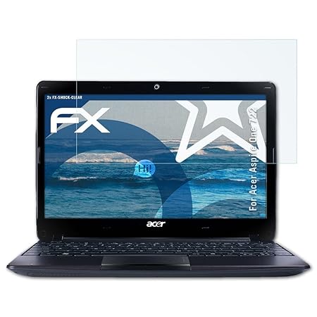atFolix Schutzfolie kompatibel mit Acer Aspire One 722 Panzerfolie, ultraklare und stoßdämpfende FX Folie (2X)