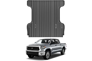 Mixsuper Liner Truck Bed Mat Compatible with 2007-2021 Toyota Tundra 5.5ft Bed, All Weather Bed Liner TPE Durable Odorless Black