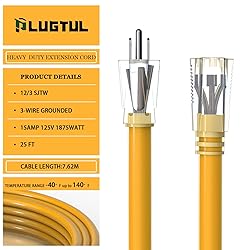 PLUGTUL 12 Gauge Extension Cord 25 Ft, Heavy Duty