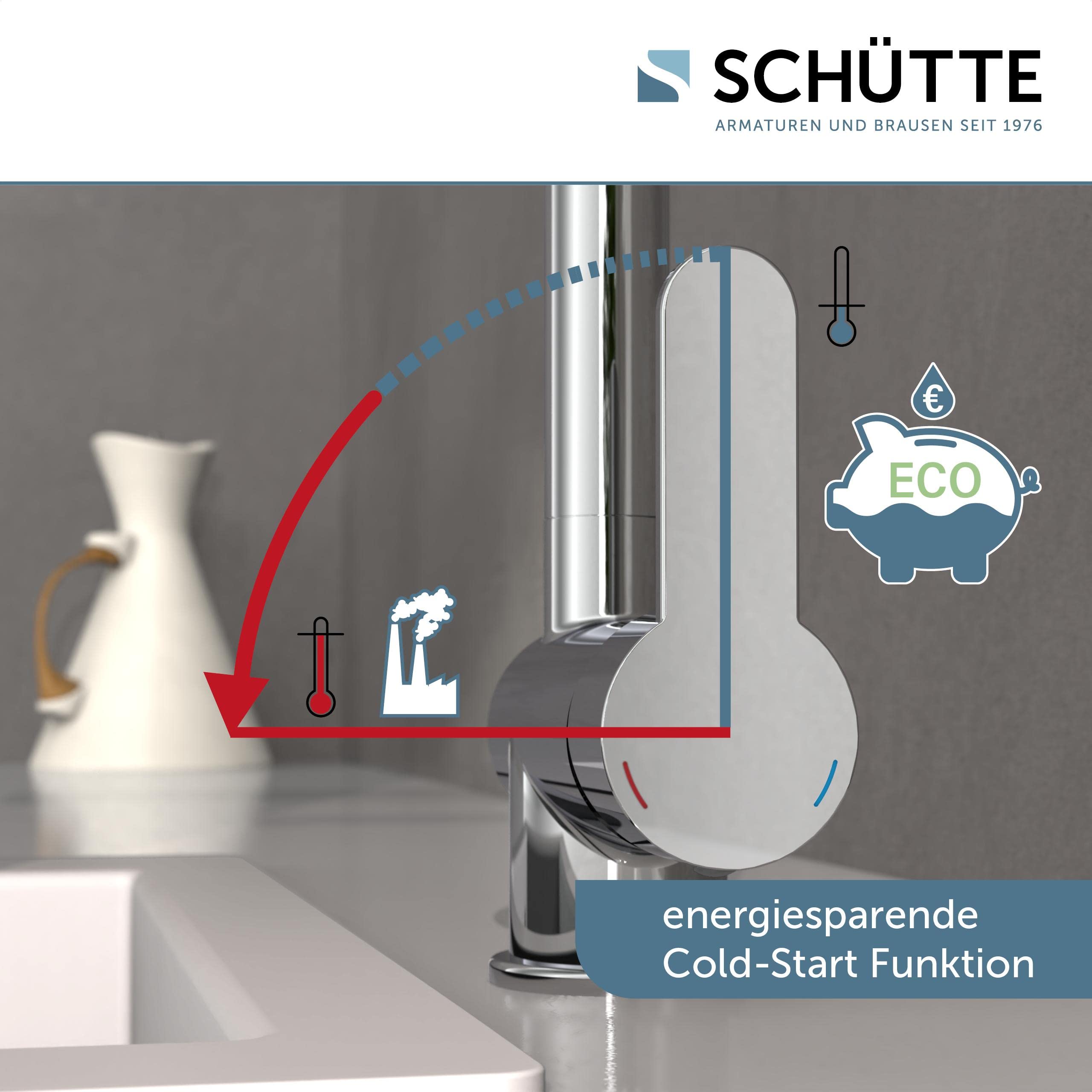 SCHÜTTE 79816 RIO 360° schwenkbare Küchenarmatur, Spültisch Armatur mit hohem Auslauf Küche, Einhebelmischer Einzelspüle Doppelspüle Mischbatterie für die Spüle, Wasserhahn Chrom