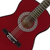 Mad About MA-CG01 Classical Guitar 3/4 Size Red With Case Strap Picks view 4