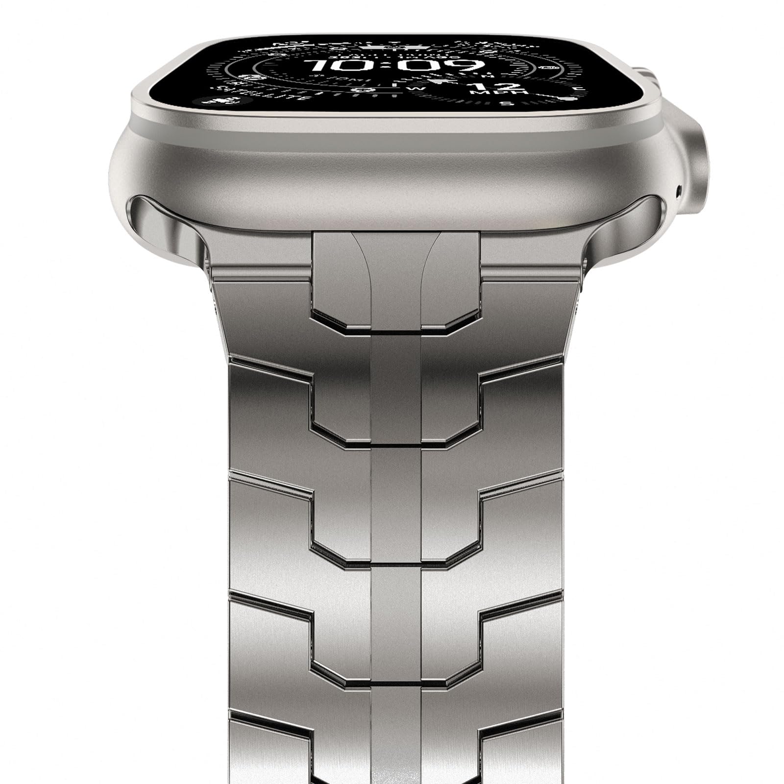 NewWays 49mm 46mm 45mm 44mm 42mm(Series 3 2 1) Titanium Strap Compatible with Apple Watch, Metal Link Replacement Band for iWatch Ultra 3 2 1 Series 11/10/9/8/7/6/5/4/3/2/1/SE,Titanium