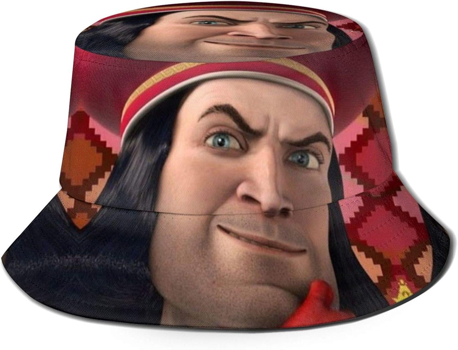 YICHIBAOEL Classic Summer Bucket Cap Beach Hat Lord Farquaad Mask