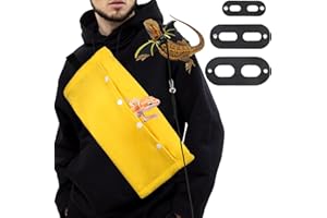 Dexspoeny Bearded Dragon Carriers and Leather Leash with Wings,Bearded Dragon Leash Lizard Adjustable Harness,Small Pet Backpack Batwing Accessories for Outdoor Travel Walking Rest-Yellow