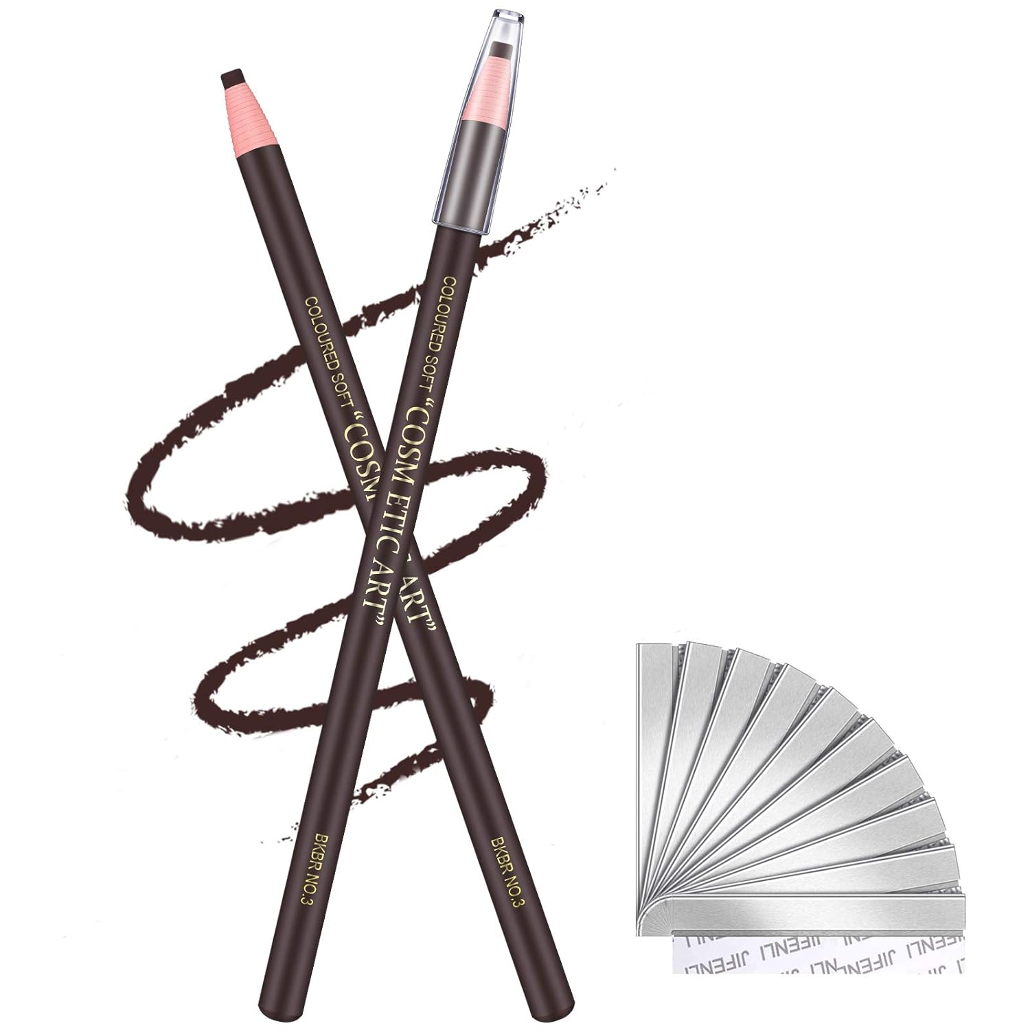 2 Pieces Eyebrow Pencil Eyeliner Pencil Eye Liner Pen Smooth Draw