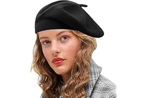 Sydbecs Cashmere Beret Hats for Women Girls, Reversible French Berets Hat Solid Color Style