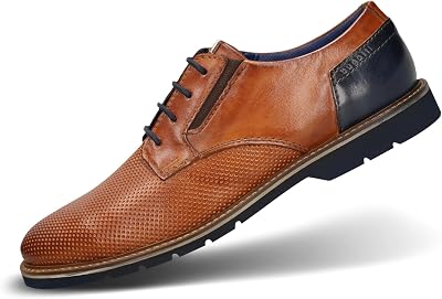311-ARZ02 Chaussures Basses à Lacets pour Homme, 44 EU, Cognac, 44 EU