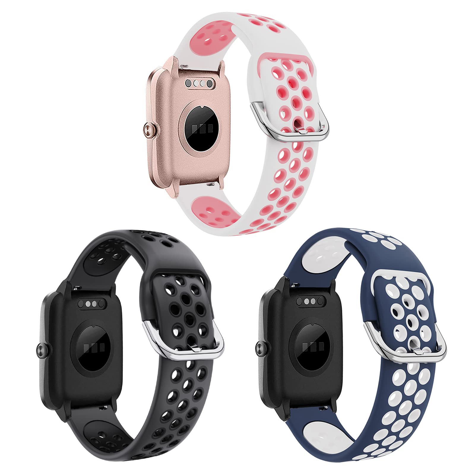 SUGARJAR Bands Compatible with ID205L, 19mm Soft Silicone Replacement Strap for ID205S ID205G ID215G ID216 SW020 SW023 WF021 YM205L WF025 Uwatch3 Ufit GT Popglory,Blackview,Letsfit LETSCOM Smartwatch