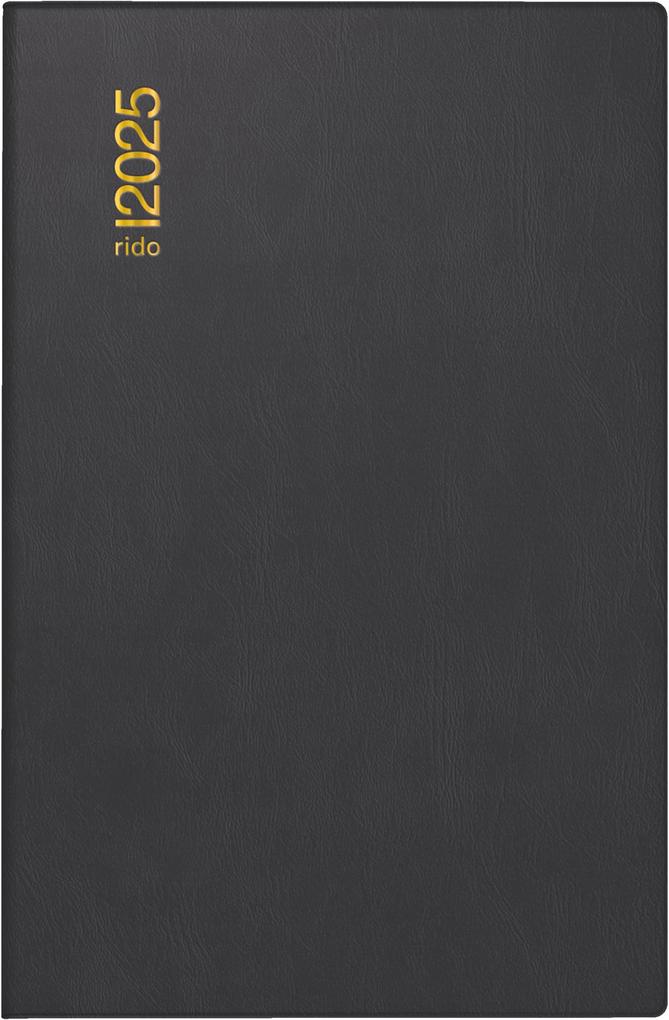 rido/idé Pocket Diary Model Industrie II (2025), 1 Page = 2 Days, A7, 312 Pages, Plastic Cover, Black