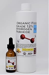 1 Pint (16 oz) Organic TNL 12% Certified Food Grade Hydrogen Peroxide + Pre-filled Dropper Bottle. Recommended by One Minute Cure & True Power of Hydrogen Peroxide. Shipped Fast. MADE IN USA