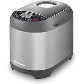 Elite Gourmet 2 Lb Programmable Bread Maker, 3 Sizes, 19 Presets, Stainless | Gluten-Free, Dough &amp; Jam, Delay Timer, EBM8103SS