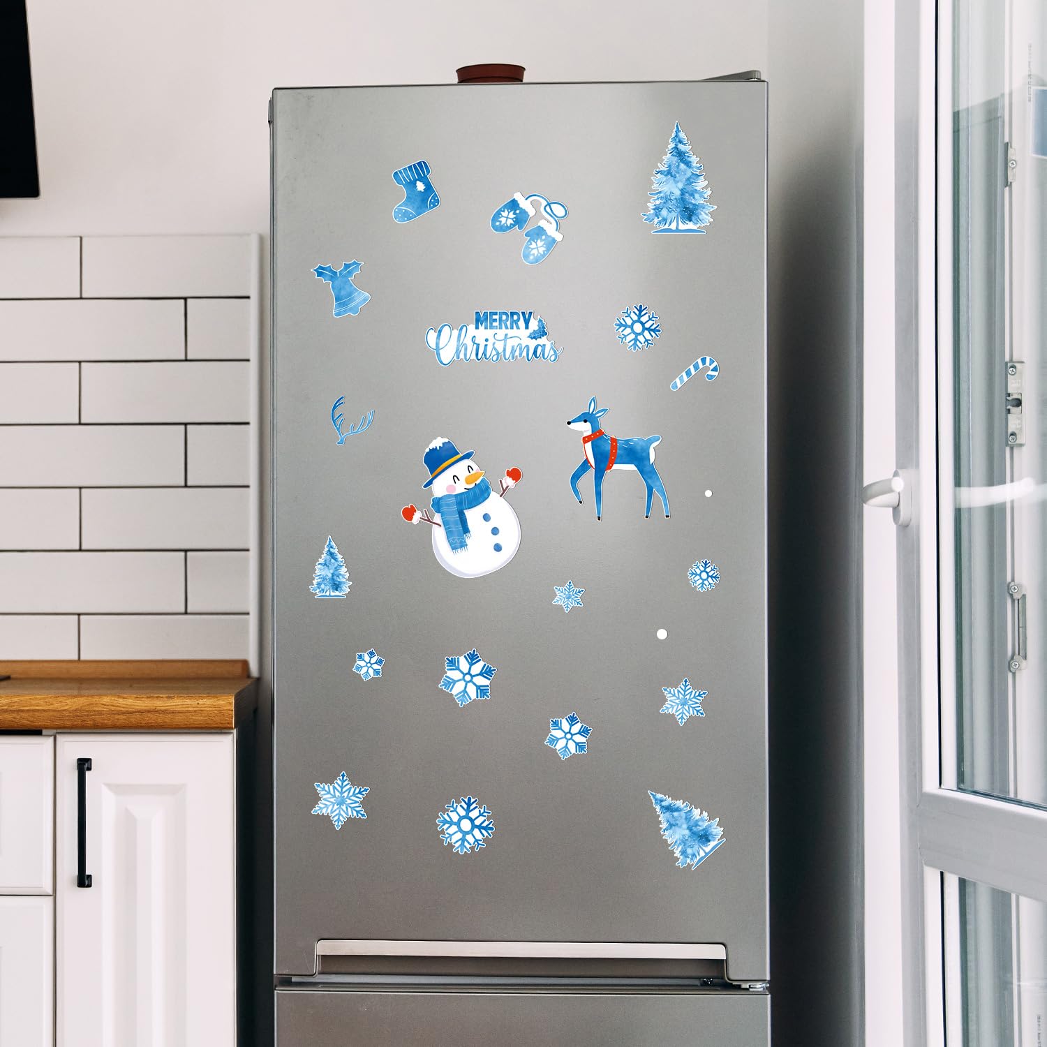 29pcs Christmas Refrigerator Magnets, Winter Merry Christmas Magnets for Fridge Snowman Snowflake Reindeer Holiday Magnets Stickers for Xmas Car Garage Door Decoration Decor