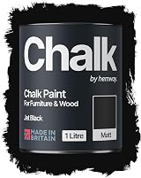 Hemway Jet Black Chalk Paint 1L Matt Finish for Furniture & Walls