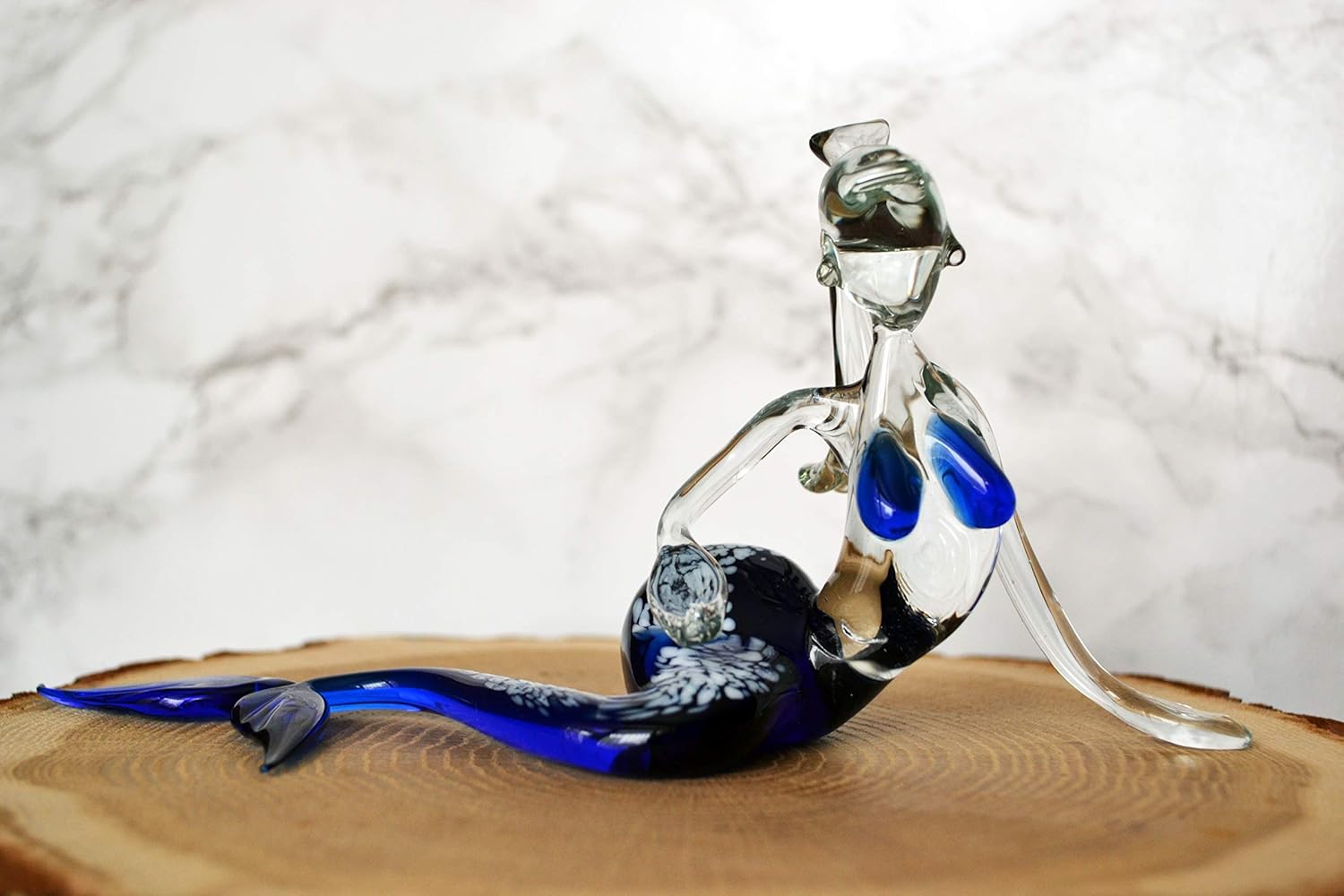 Amazon Com Glass Mermaid Figurine Mermaid Sculpture Mermaid Glass