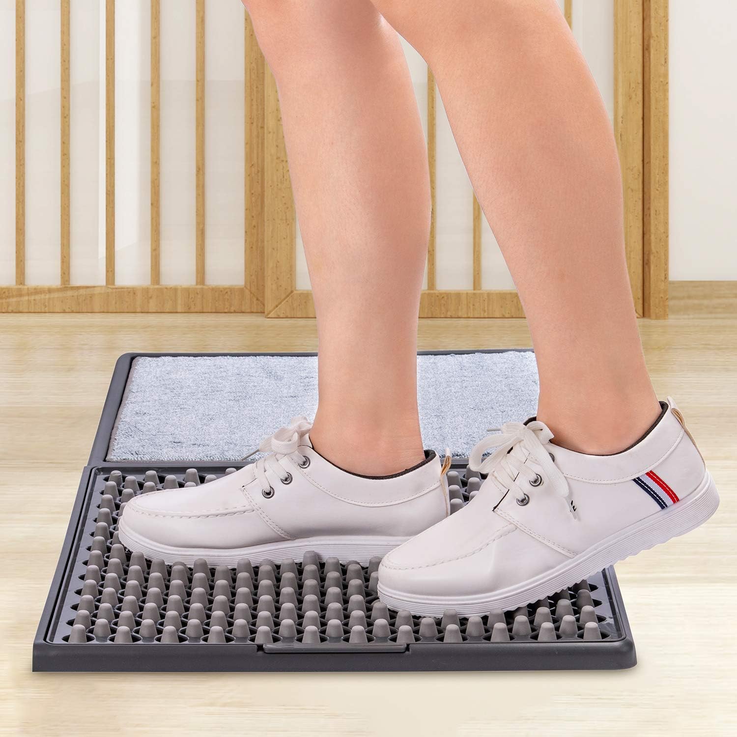 TMOUNT Disinfect Front Door Mat, Sanitizing Footbath Mat&Shoe Soles Disinfecting