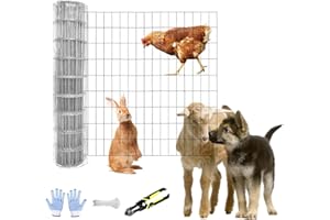 Tongmo 2 ft x 100 ft Galvanized Welded Wire Fence, 16GA Garden Chicken Wire Fence Roll, Mesh Size 2" x 4"Hardware Cloth, Ideal for Yard Protection and Poultry Netting