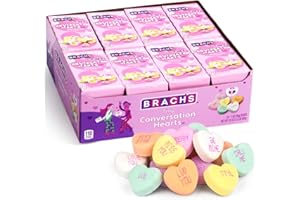 TABOOM BrachsValentine’s Day Tiny Conversation Hearts Candy Bulk - Wintergreen, Banana, Orange, Lemon, Cherry, and Grape Mouth Watering Sweet Flavors with Iconic Messages Love You and Be Mine, 25 Count