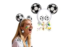 [YNOBUN]2026 Soccer Fan Decorations Set Soccer Headband Cheer Props Kit for Game Day Tailgates Photo Booth-1#bk
