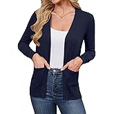 Colormagic Womens Cardigan Sweaters Long Sleeve Knit Sweater Lightweight Open Front Cardigans with Pockets