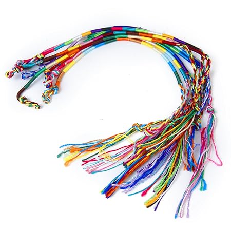 9 Stk. Bunte Handmade Geflochtene Thema Freundschaftsbänder Knöchel-Armband Hippie # 1 (zufällige Farbe)