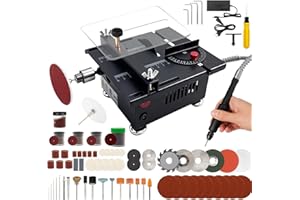 OFEACE Mini Table Saw, Mini Multi Functional Table Saw for Crafts, 7-Speed Adjustable Portable Desktop Saw with Height & Angle Control, Cutting/Polishing/Engraving/Drilling for Woodworking, Plastic & Acrylic