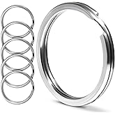 CREST 5 pcs Surgical and Marine Grade Stainless Steel Split Ring for Keychains 1 inch 25mm SS316L Key Rings for Car Keys