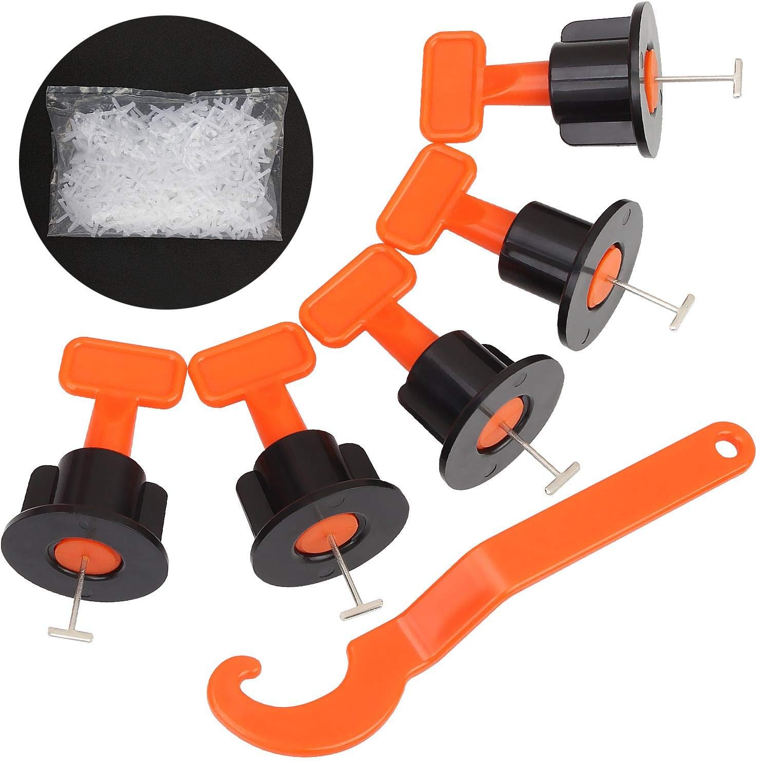 Tile Leveling System Kit, 100Pcs Tile Leveler Spacers, 400Pcs 2mm Tile