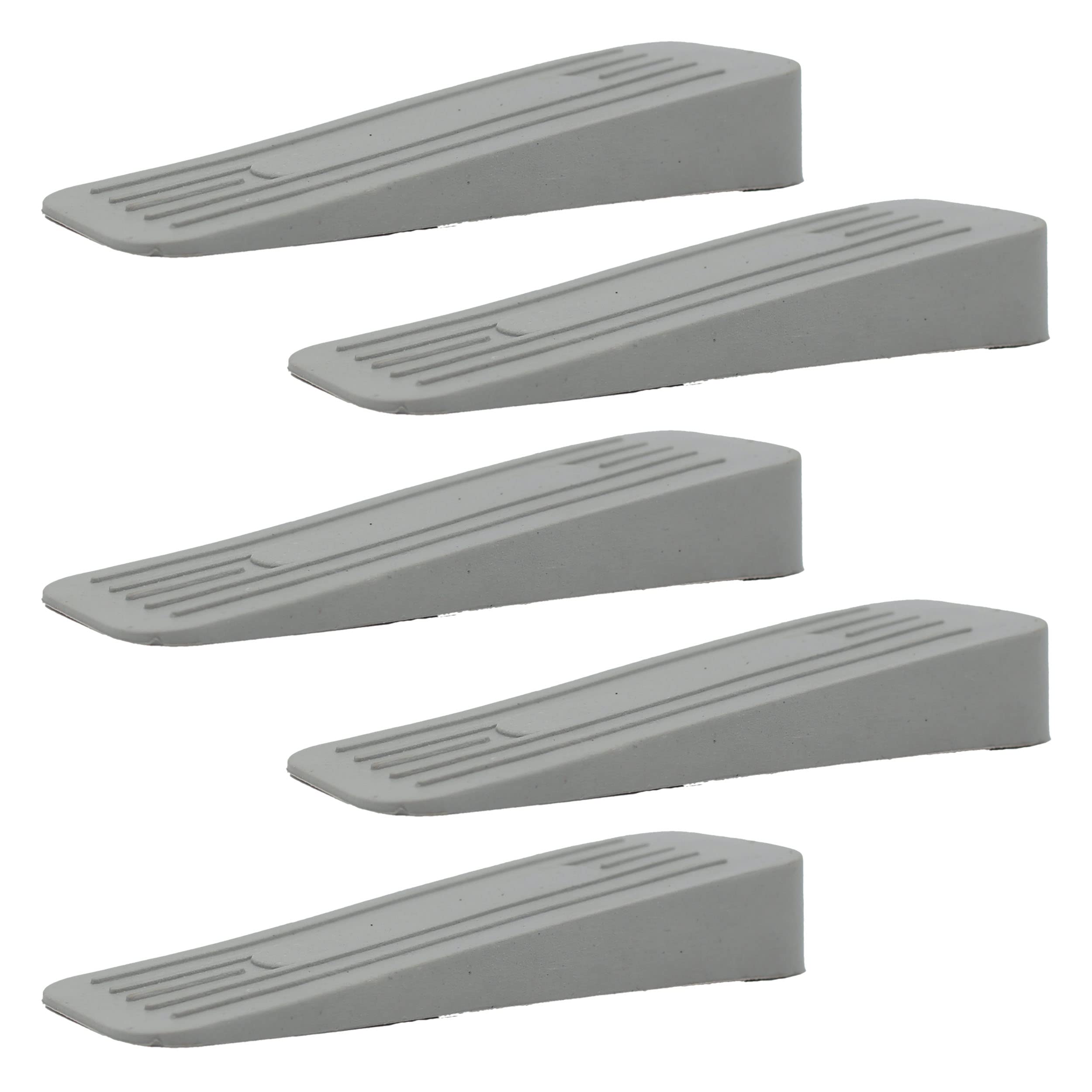 Door Wedge | Non-Slip Rubber Stopper | Grey | Pack of 5