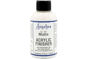 Angelus Matte Acrylic Finisher 4 fl oz – Flexible Clear Coat for Leather Shoes, Bags, Jackets & Accessories, Matte Acrylic Sealer Varnish for Leather Craft & Restoration. No. 620