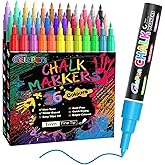Extra Fine Tip Liquid Chalk Markers for Chalkboard, 36 Colors Window Liquid Chalk Marker Pens with 1mm Fine Tips, Washable Erasable Wet Erase Marker Pens Set for Bistro, Car Glass, Poster, Blackboard