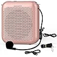 NORWII Mini Voice Amplifier Portable Rechargeable with Wired Microphone Headset & Waistband, Personal Voice Amplifier for Teachers, Presentation, Tour Guides, Meeting, Coaches, Rose Gold