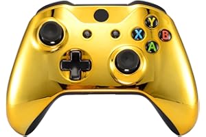 eXtremeRate Chrome Gold Front Housing Shell Faceplate for Xbox One S & Xbox One X Controller (Model 1708) - Controller NOT Included