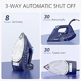 BEAUTURAL 2800W Steam Iron, Ceramic Soleplate, 3-Way Auto-Off, Blue view 5