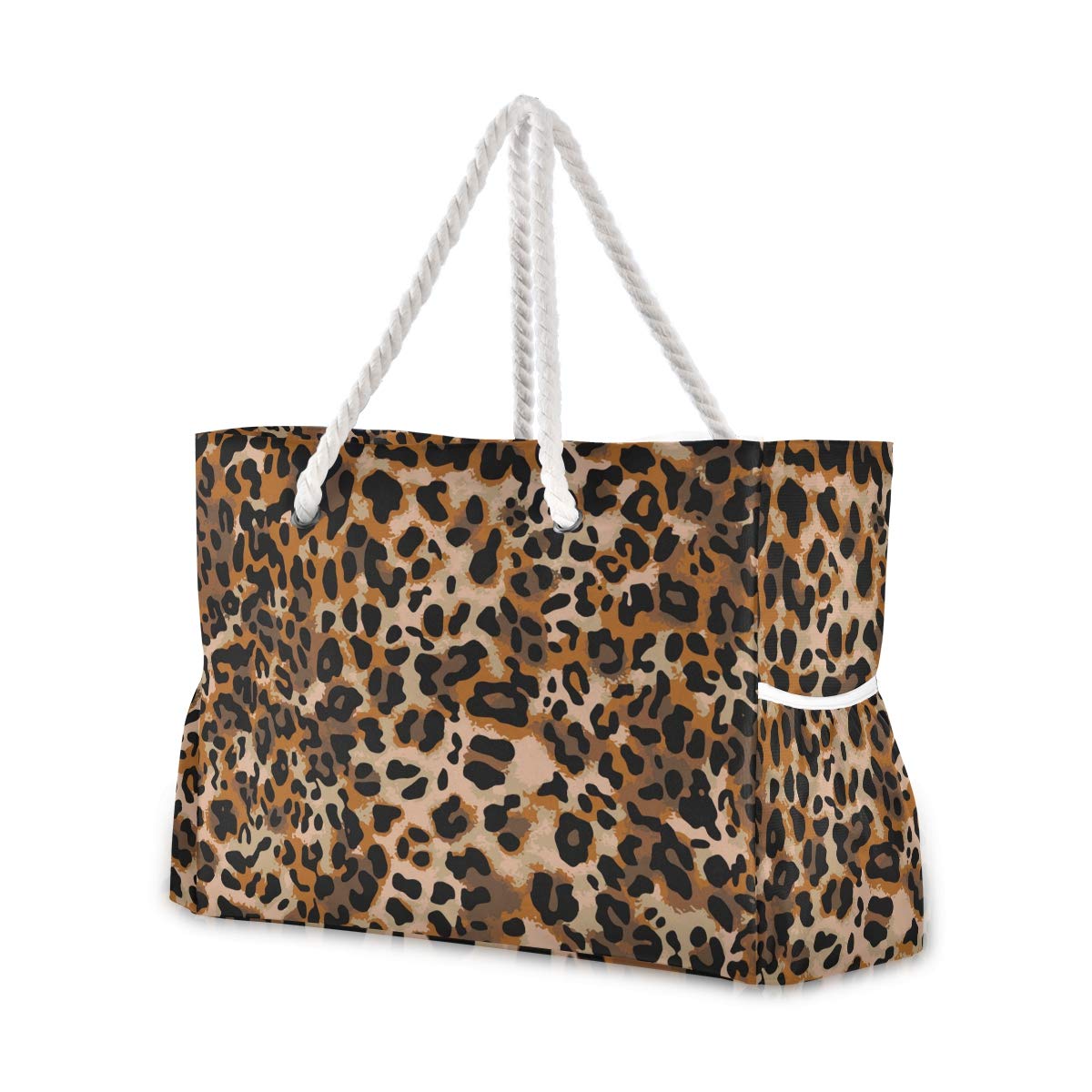 ALAZA Jaguar Cheetah Animal Skin Leopard Colored Shoulder Tote Bags for Gym Travel Beach, Inner Pock