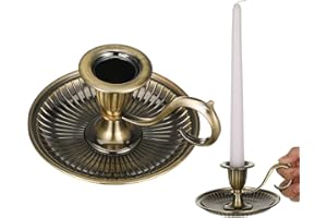 MAGICLULU Taper Candle Holder with Finger Ring, Vintage Handheld Candlestick Holder for Fireplace Mantle Wedding Dining Party