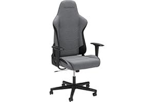Respawn 110 Ergonomic Gaming Chair - Reclining Office Video Game Swivel Chair with Lumbar Support, Headrest, Heavy Duty, High Back, Racing Style Gaming Recliner Seat for Computer Gamer - Gray Fabric