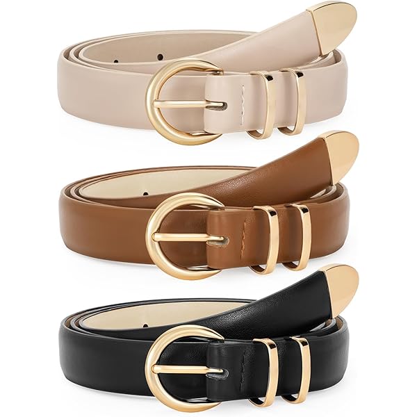 JASGOOD Women's Leather Belt For Jeans Pants, Fashion Ladies Belt For Dresses With Gold Buckle 14584728