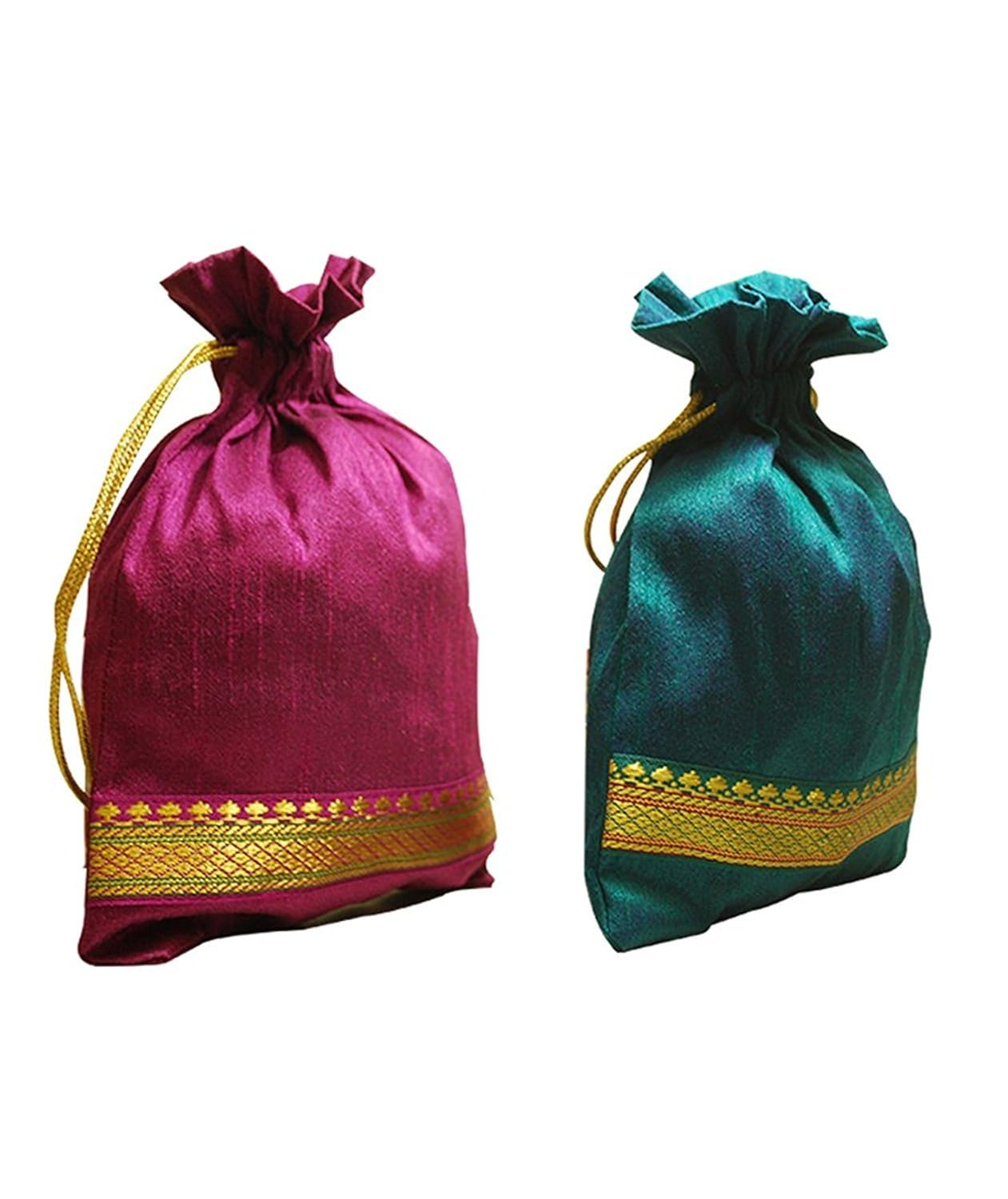 clean planet women's potli (set of 2, purple and green)