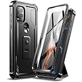 Dexnor for Motorola Moto G Stylus 5G Case 2021, [Built in Screen Protector and Kickstand] Heavy Duty Military Grade Protection Shockproof Protective Cover for Motorola G Stylus 5G 2021(Black)