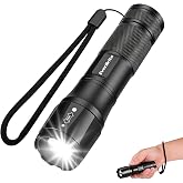 EverBrite Small Zoomable Tactical Flashlight Battery Powered(1Pack) | 5 Modes, Dual Power, 160LM LED, Lanyard, Alu Alloy, Mini Pocket Flashlight for Home, Dorm, Camping, Hiking &amp; Emergency, Black