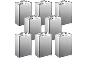 Maxdot 8 Pcs F Style Metal Can Reusable Metal Can with 1.5" Opening for Liquid, Paints, Pigment, Double Lid Secure Storage and Easy Pouring, Non Food Grade (1 Gallon)