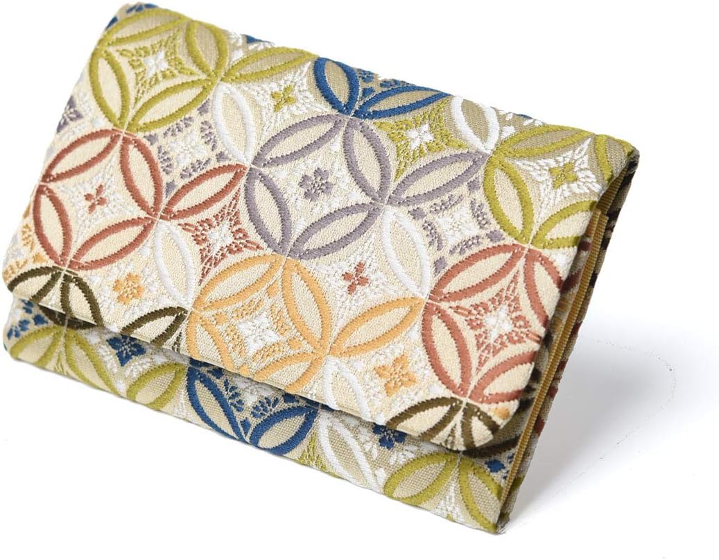 Amazon Co Jp 名刺入れ メンズ 多色選べる 西陣織 西陣 金襴 男性用 祇園 和 和柄 和風 バッグ 京都 日本製 プレゼント 市松模様 鱗文様 男性用 七宝 ベージュ ホーム キッチン