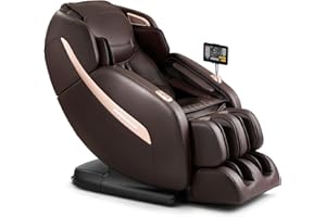 MYNTA Massage Chair, Full Body Zero Gravity SL-Track Shiatsu Massage Chair Recliner with Lumbar and Calf Heating, Thai Stretch, 1612 Brown