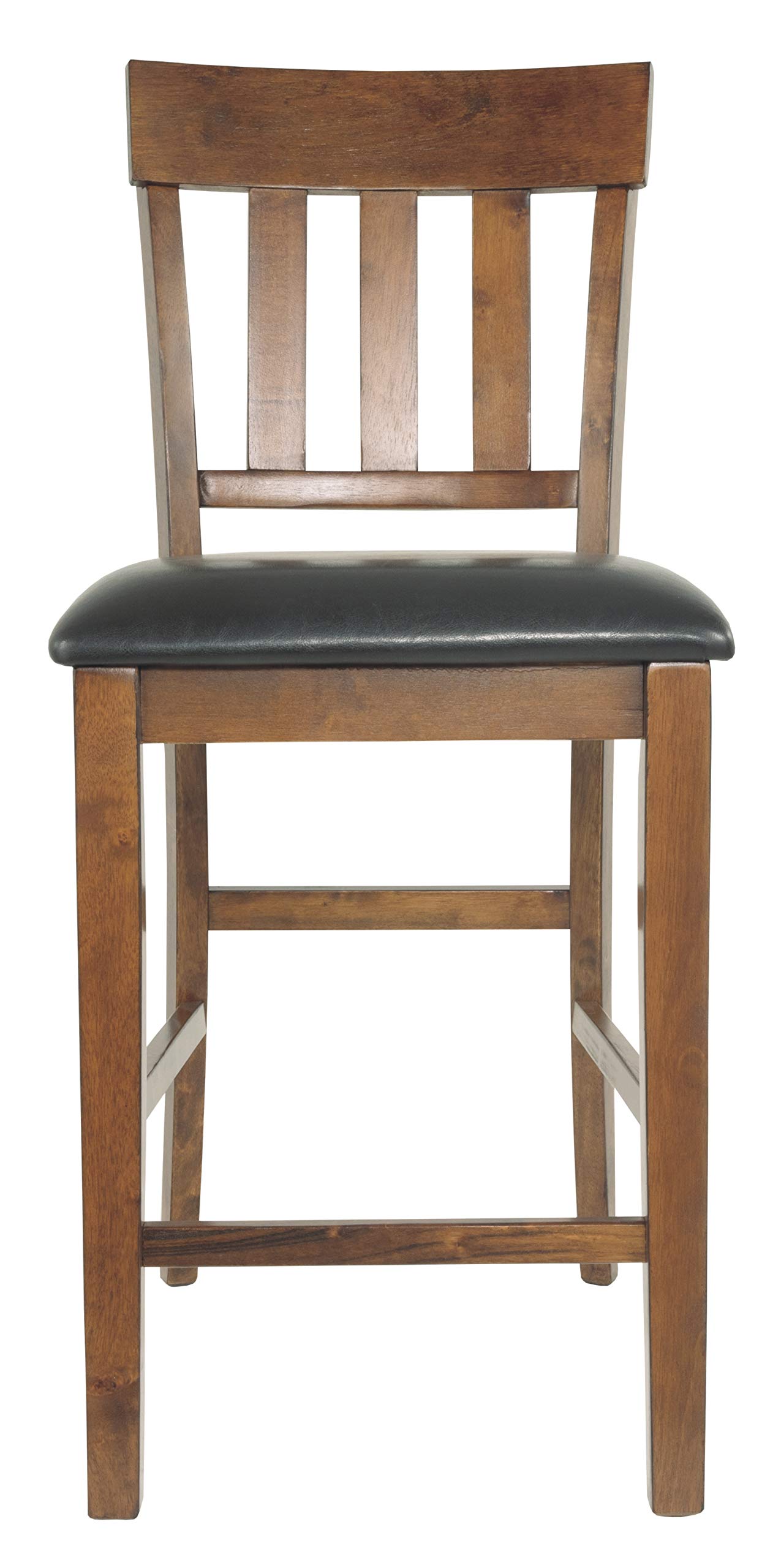 Ashley Furniture Signature Design - Ralene Upholstered Barstool - Rake Back - Set of 2 - Medium Brown