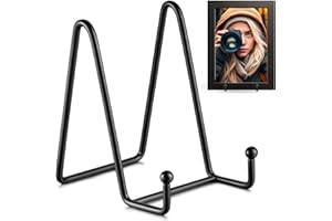 TR-LIFE 3 Pack 4.5 Inch Plate Stands for Display - Plate Holder Display Stand + Metal Frame Holder Stand for Picture, Decorative Plate, Platter, Book, Photo Easel